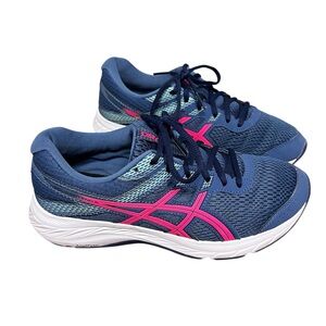 ASICS Gel Contend 6 Running Shoe Grand Shark/Pink Glo Colorway Women Size 9
